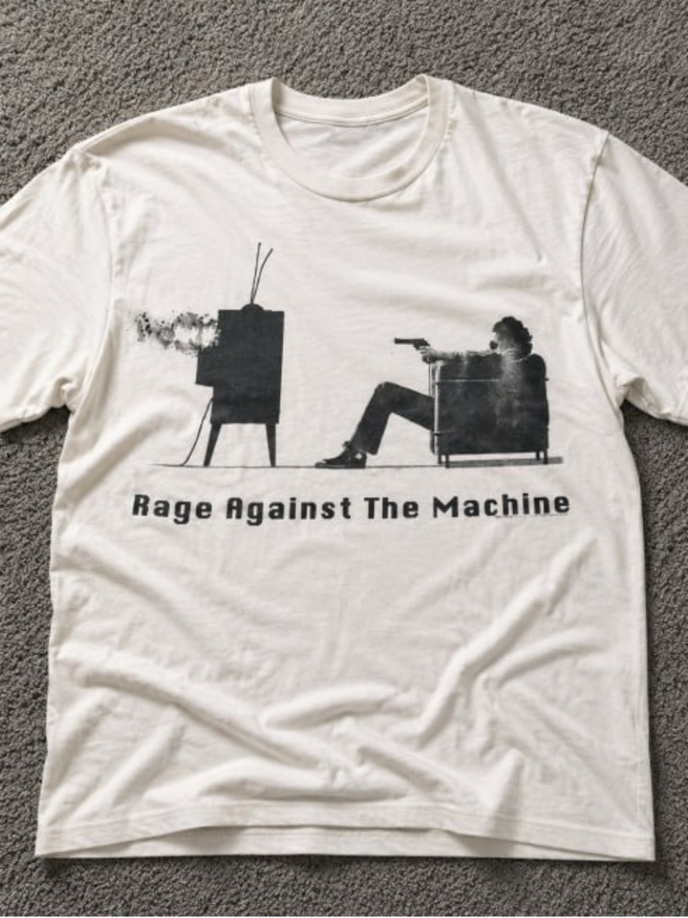 Rage Against The Machine White Graphic Band T‑Shirt